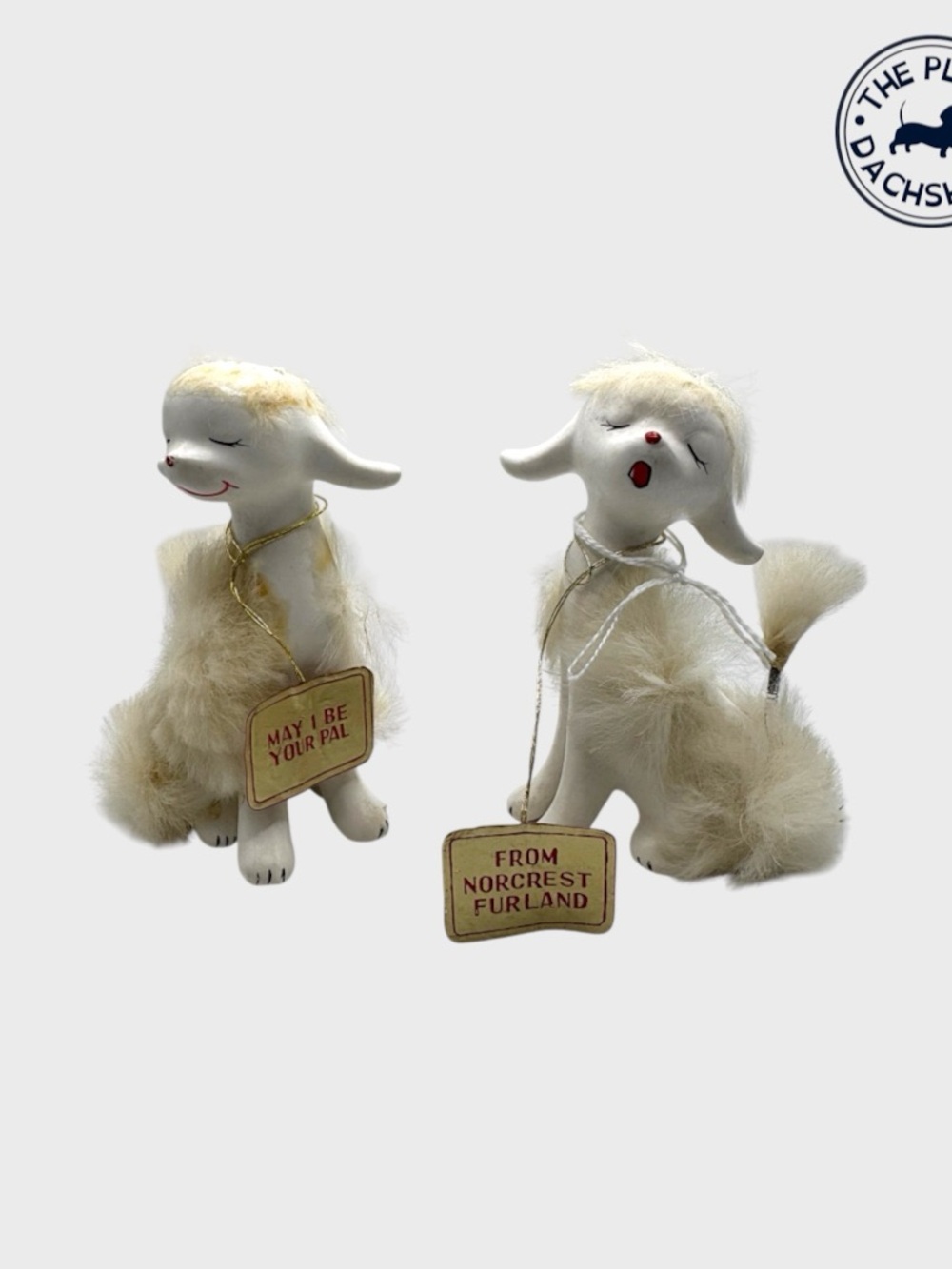 Vintage Norcrest Furland Cream Dog Shaker Set